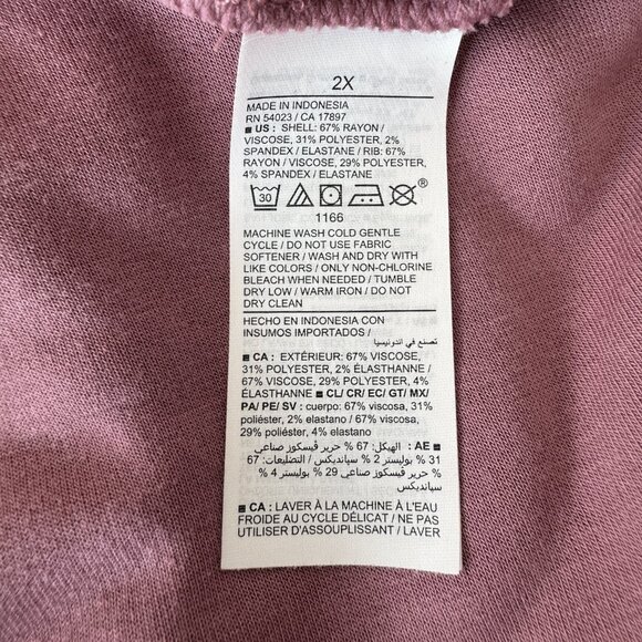 Old Navy ROSEBLOOM Pink Mauve 2X Oversized Live-In French-Terry Tunic Hoodie - Picture 11 of 11